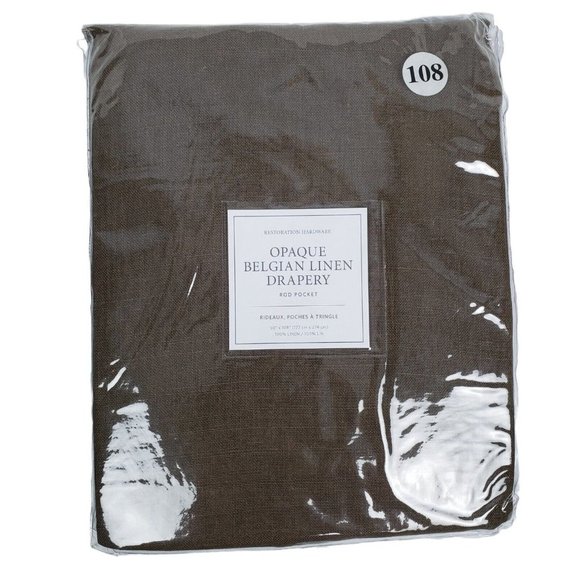 Restoration Hardware Opaque Belgian Linen Drapery Rod Pocket 50